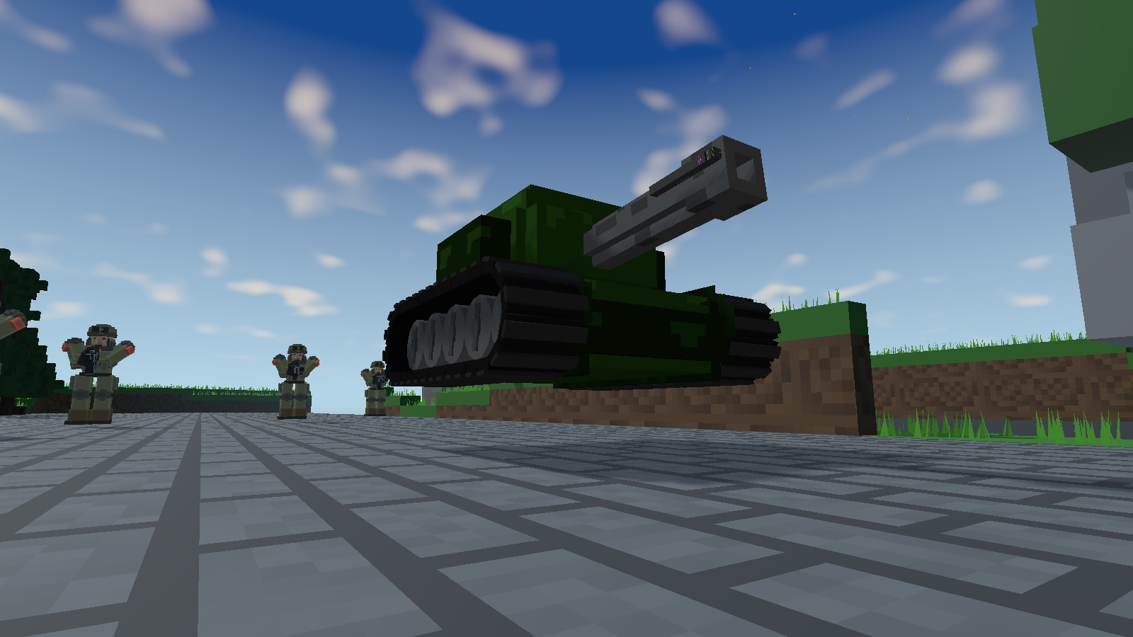 Tank v čele postupu v trailerové scéně Unity